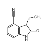 1H-Indole-4-carbonitrile,2,3-dihydro-3-(methylthio)-2-oxo- Structure