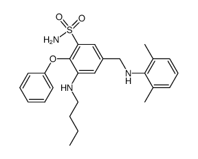 3-Butylamino-5-[(2,6-dimethyl-phenylamino)-methyl]-2-phenoxy-benzenesulfonamide结构式