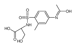 (2S)-2-[(4-acetamido-2-methylphenyl)sulfonylamino]-3-hydroxypropanoic acid Structure