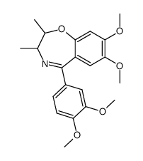 5-(3,4-dimethoxy-phenyl)-7,8-dimethoxy-2,3-dimethyl-2,3-dihydro-benzo[f][1,4]oxazepine结构式