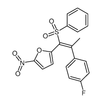 2-[(E)-1-Benzenesulfonyl-2-(4-fluoro-phenyl)-propenyl]-5-nitro-furan结构式