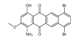 1-amino-7,10-dibromo-4-hydroxy-2-methoxytetracene-5,12-dione结构式