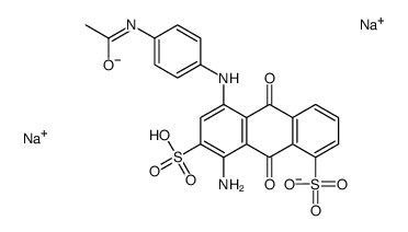 disodium 5-(p-acetamidoanilino)-8-amino-9,10-dihydro-9,10-dioxoanthracene-1,7-disulphonate结构式