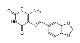 6-amino-5-benzo[1,3]dioxol-5-ylmethyleneamino-1H-pyrimidine-2,4-dione Structure
