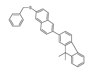 2-(6-benzylsulfanylnaphthalen-2-yl)-9,9-dimethylfluorene结构式