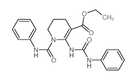 ethyl 1-(phenylcarbamoyl)-2-(phenylcarbamoylamino)-5,6-dihydro-4H-pyridine-3-carboxylate结构式