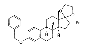16-bromo-17,17-ethylenedioxy-3-benzyloxy-estra-1,3,5 (10)-trien-17-one结构式