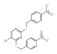 5-bromo-2,4-bis[(4-nitrophenyl)methylsulfanyl]pyrimidine Structure