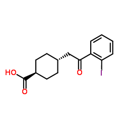 trans-4-[2-(2-Iodophenyl)-2-oxoethyl]cyclohexanecarboxylic acid结构式