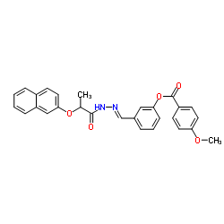 3-[(E)-{[2-(2-Naphthyloxy)propanoyl]hydrazono}methyl]phenyl 4-methoxybenzoate结构式