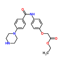 Ethyl (4-{[4-(1-piperazinyl)benzoyl]amino}phenoxy)acetate Structure
