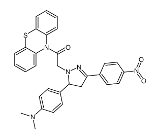 2-[3-[4-(dimethylamino)phenyl]-5-(4-nitrophenyl)-3,4-dihydropyrazol-2-yl]-1-phenothiazin-10-ylethanone Structure