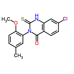 7-chloro-2-mercapto-3-(2-methoxy-5-methylphenyl)quinazolin-4(3H)-one结构式