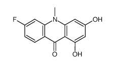 6-fluoro-1,3-dihydroxy-10-methyl-acridan-9-one结构式