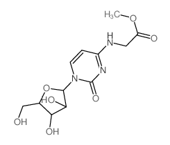 methyl 2-[[1-[3,4-dihydroxy-5-(hydroxymethyl)oxolan-2-yl]-2-oxo-pyrimidin-4-yl]amino]acetate structure