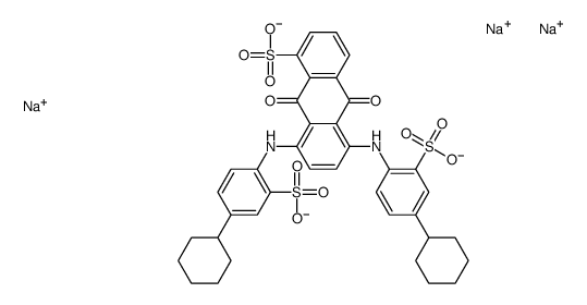 5,8-bis[(4-cyclohexyl-2-sulphophenyl)amino]-9,10-dihydro-9,10-dioxoanthracenesulphonic acid, sodium salt结构式