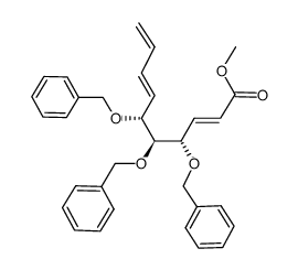 methyl 4(S),5(S),6(R)-tri-O-benzyl-dec-2(E),7(E),9-trienoate结构式