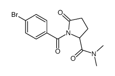 ()-1-(4-bromobenzoyl)-N,N-dimethyl-5-oxopyrrolidine-2-carboxamide structure