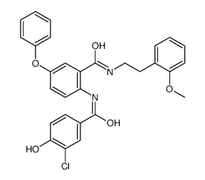 3-chloro-4-hydroxy-N-[2-[2-(2-methoxyphenyl)ethylcarbamoyl]-4-phenoxyphenyl]benzamide结构式