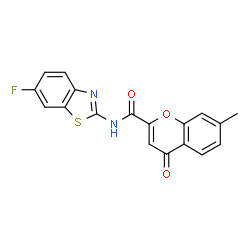 N-(6-Fluoro-1,3-benzothiazol-2-yl)-7-methyl-4-oxo-4H-chromene-2-carboxamide结构式
