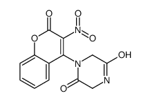 1-(3-nitro-2-oxochromen-4-yl)piperazine-2,5-dione结构式