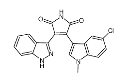3-(5-chloro-1-methyl-1H-indol-3-yl)-4-(1H-indazol-3-yl)-pyrrole-2,5-dione结构式