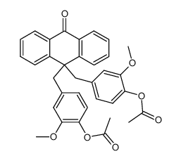 10,10-bis(4-acetoxy-3-methoxyphenylmethyl)-9(10H)anthracenone Structure