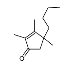 4-butyl-2,3,4-trimethylcyclopent-2-en-1-one结构式