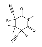 3,5-dibromo-1,4,4-trimethyl-2,6-dioxo-piperidine-3,5-dicarbonitrile Structure