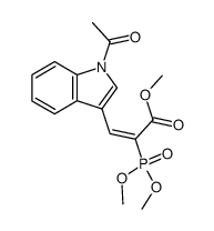 (E)-3-(1-Acetyl-1H-indol-3-yl)-2-(dimethoxy-phosphoryl)-acrylic acid methyl ester结构式