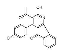 3-acetyl-4-(4-chlorophenyl)-1H-indeno[1,2-b]pyridine-2,5-dione结构式