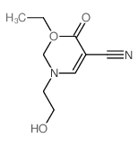 ethyl (Z)-3-(bis(2-hydroxyethyl)amino)-2-cyano-prop-2-enoate结构式