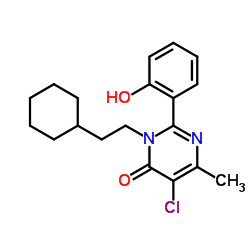 5-Chloro-3-(2-cyclohexylethyl)-2-(2-hydroxyphenyl)-6-methyl-4(3H)-pyrimidinone Structure