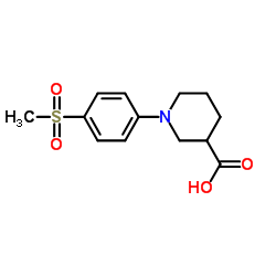 1-[4-(Methylsulfonyl)phenyl]-3-piperidinecarboxylic acid结构式