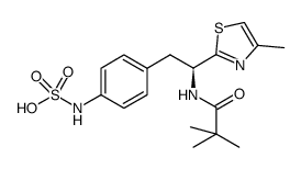 (S)-4-(2-(4-methylthiazol-2-yl)-2-pivalamidoethyl)phenylsulfamic acid Structure