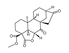 6α-Hydroxy-7.16-dioxo-18-methyoxycarbonyl-17-nor-kauransaeure-(19)-(6α->19)-lacton Structure