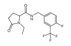 1-ethyl-N-{[4-fluoro-3-(trifluoromethyl)phenyl]methyl}-5-oxoprolinamide Structure