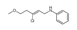 N-(3-chloro-5-methoxy-pent-2-enyl)-aniline结构式