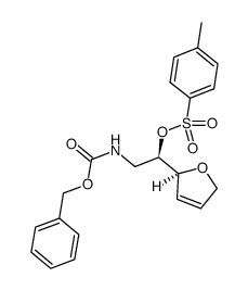 (R)-2-(benzyloxycarbonylamino)-1-((S)-2,5-dihydrofuran-2-yI) ethyl 4-methyl benzenesulfonate结构式