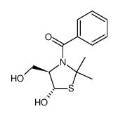 3-benzoyl-2,2-dimethyl-5-hydroxy-4-hydroxymethylthiazolidine结构式