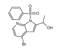 1-[4-Bromo-1-(phenylsulfonyl)-1H-pyrrolo[2,3-b]pyridin-2-yl]ethanol结构式