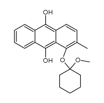 1-((1-methoxycyclohexyl)oxy)-2-methylanthracene-9,10-diol结构式