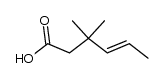 (4E)-3,3-dimethyl-4-hexenoic acid结构式