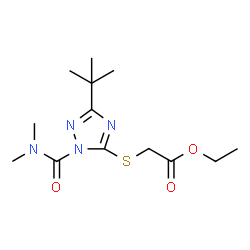 1-(N,N-dimethylcarbamoyl)-3-tert-butyl-5-carbethoxymethylthio-1H-1,2,4-triazole structure