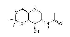 2-acetamido-1,2,5-trideoxy-1,5-imino-4,6-O-isopropylidene-D-glucitol Structure