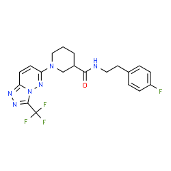 N-[2-(4-fluorophenyl)ethyl]-1-[3-(trifluoromethyl)[1,2,4]triazolo[4,3-b]pyridazin-6-yl]piperidine-3-carboxamide结构式