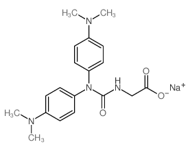 N-(羧甲基氨基羰基)-4,4'-双(二甲氨基)二苯胺钠盐结构式
