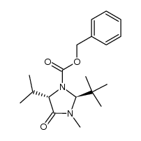 (2S,5S)-1-benzyloxycarbonyl-2-t-butyl-3-methyl-5-(prop-2-yl)-4-imidazolidinone结构式