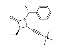 (3R,4S)-3-Ethyl-4-trimethylsiylethynyl-N-(R)-α-methylbenzylamino-2-azetidinone结构式