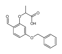 2-(2-formyl-5-phenylmethoxyphenoxy)propanoic acid Structure
